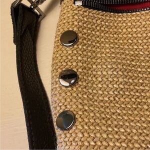 HAMMITT RAFFIA GUNMETAL BAG